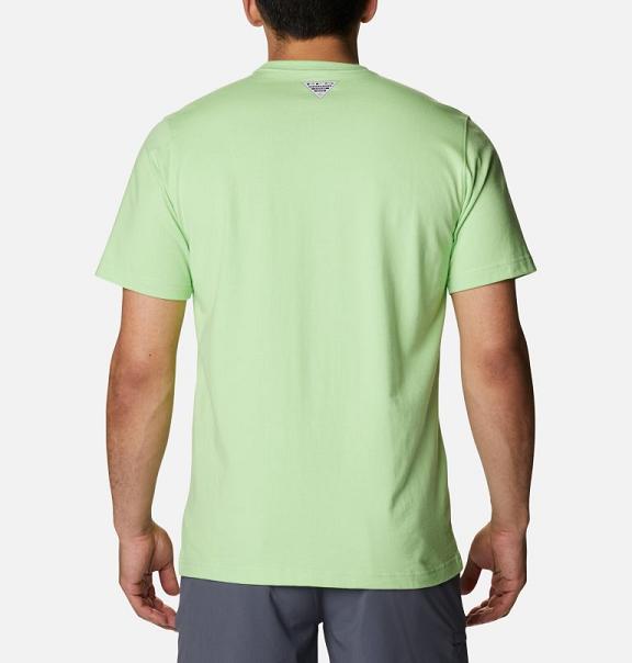 Columbia PFG T-Shirt Green Blue For Men's NZ16759 New Zealand